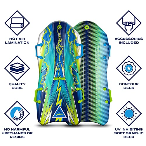 Artikfun Premium Recreational Winter Foam Snow Sled 2-Pack | Tow Rope and Handles | Sized for Youth and Adults | Contoured Deck Design | 50in-127cm Design Length |