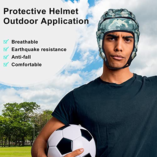 DGXINJUN Soft Shell Protective Headgear 7 V 7 Rugby Headguards Padding Padded Helmet Goalkeeper Adjustable Soccer Goalie Helmet Support Rugby Flag Football Helmet Youth Kids Adults