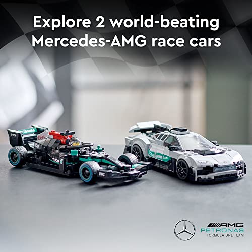 Lego Speed Champions Mercedes-AMG F1 W12 E 76909 Performance & Project One Toy Car Set, Mercedes Model Car Building Kit, Collectible Race Car Toy, Great Car Gift for Kids and Teens