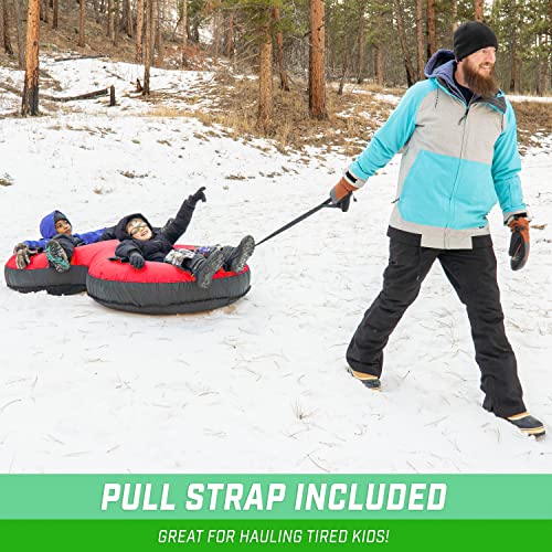 GoSports Heavy Duty 2 Person Winter Snow Tube with Premium Canvas Cover - America, Blue, Red or Retro