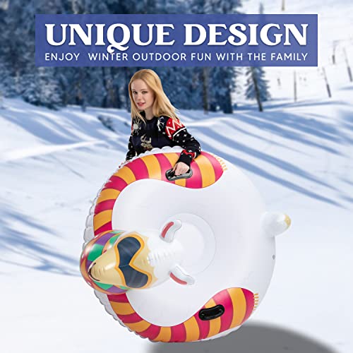 JOYIN 47” Inflatable Snow Tube for Kids and Adults, Heavy-Duty Snow Tube for Sledding, Great Inflatable Snow Tubes for Winter Fun and Family Activities (Llama)