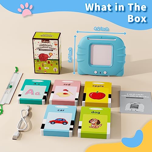 Aullsaty Toddler Toys Talking Flash Cards for 1 2 3 4 5 6 Year Old Boys and Girls, Autism Sensory Toys for Autistic Children, Learning Educational Montessori Speech Therapy 248 Sight Words Kids Gifts