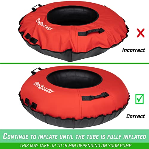 GoSports 44 in Heavy-Duty Winter Snow Tube with Premium Canvas Cover - Commercial Grade Sled - Choose Your Style