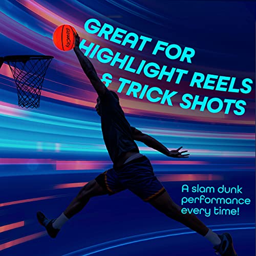 GlowCity Glow in The Dark Basketball for Teen Boy - Basketball Gift - Glowing Red Basket Ball, Light Up LED Toy for Night Ball Games - Sports Stuff & Gadgets for Kids Age 8 Years Old and Up