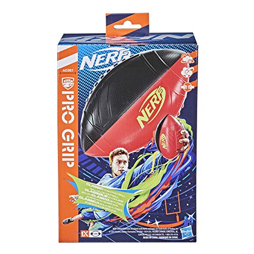 Nerf Pro Grip Football, Red, Classic Foam Ball, Easy to Catch & Throw, Nerf Balls for Kids, Kids Sports Toys, Perfect Easter Basket Stuffers, Great Toys or Easter Gifts for Kids