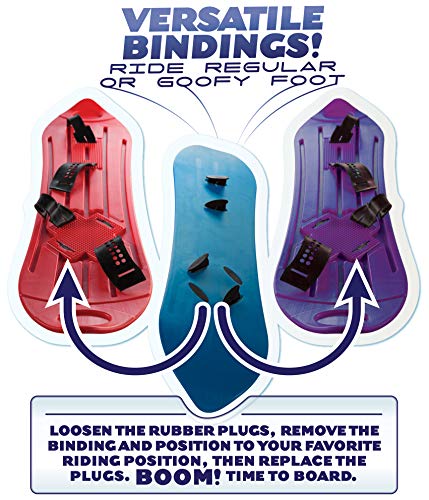 The Original Geospace Sledsterz Kids Beginner Snowboard for Winter Fun on Snow, with Adjustable Step-in Bindings; for Kids Between 4 to 12 Years Old (Purple)