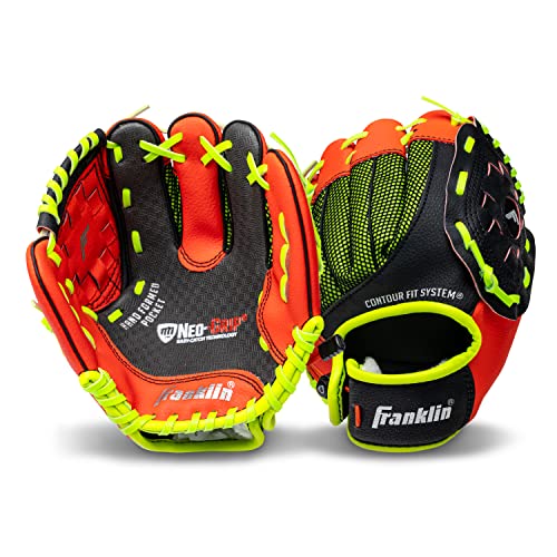 Franklin Sports Kids Baseball Glove - NeoGrip Boys + Girls Youth Tball Glove - Toddler Teeball + Baseball Mitt - Right Hand Throw - Red - 9.0"