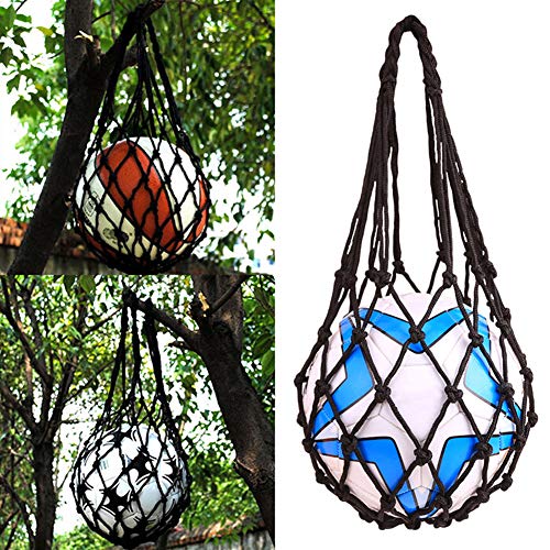 EastyGold Basketball Net Bag Soccer Football Mesh Storage Sports Ball Holder Nylon Carry Bag Durable Single Ball Carrier 2 Pack Black Fit Ball 3 4 5