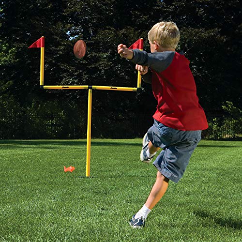 Franklin Sports Youth Football Goal-Post Set — Kids’ Football Goal Post with Mini Football — Fun Football Goal for All Ages — Easy Assembly — Adjustable Height — Weighted Base