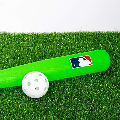 Franklin Sports Plastic Baseball Bat and Ball Set - MLB Kids Plastic Bats - Lightweight Kids Bat + Plastic Baseball Set - 30" Youth Baseball Bat - Green