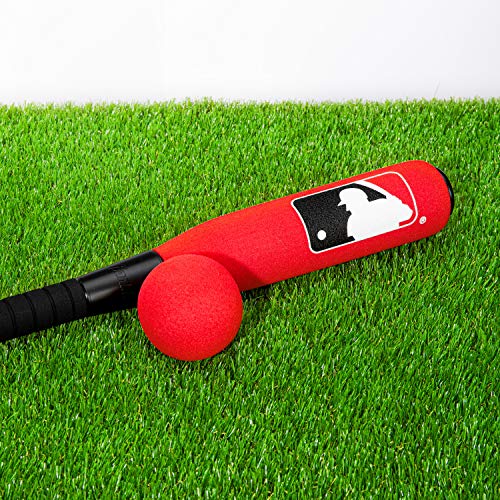 Franklin Sports MLB Kids Foam Baseball Bat + Ball Set - Jumbo Oversize Tball + Baseball Bat + Foam Ball for Kids + Toddlers - Red - 24"