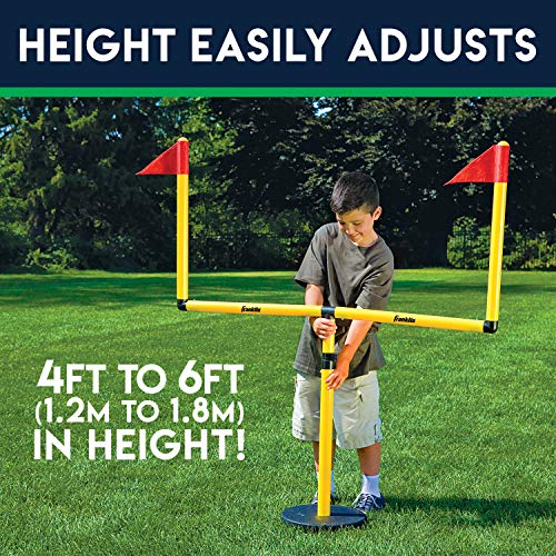 Franklin Sports Youth Football Goal-Post Set — Kids’ Football Goal Post with Mini Football — Fun Football Goal for All Ages — Easy Assembly — Adjustable Height — Weighted Base