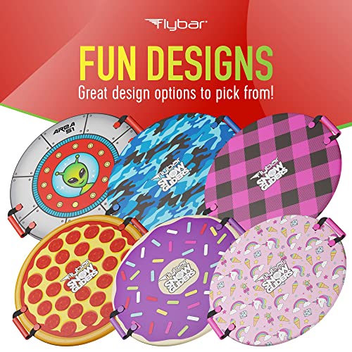 Flybar Snow Sled for Kids - Foam Saucer Disc Sled, Ages 6+, Easy Grip Handles, Durable with Slick Bottom & PE Core Build, Lightweight Sleds for Kids, Snow Toys for Kids Outdoor, Up to 110 lbs, 26"
