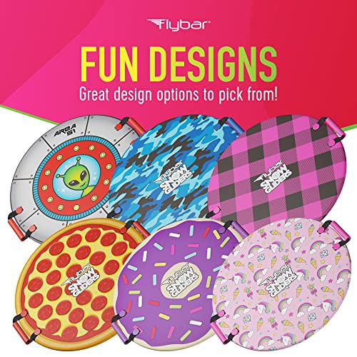 Flybar Snow Sled for Kids - Foam Saucer Disc Sled, Ages 6+, Easy Grip Handles, Durable Slick Bottom & PE Core Build, Lightweight Sleds for Kids, Snow Toys for Kids, Up to 110 lbs, 26" - Pink Plaid