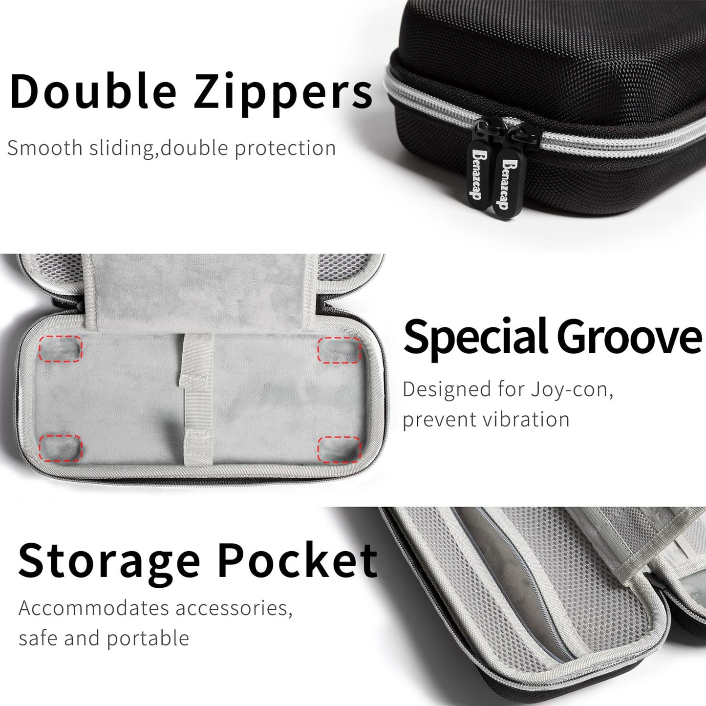 Benazcap Case Compatible with Nintendo Switch OLED Model 2021, 14 in 1, Accessories Kit with Carrying Case, Clear Cover, Screen Protector and More