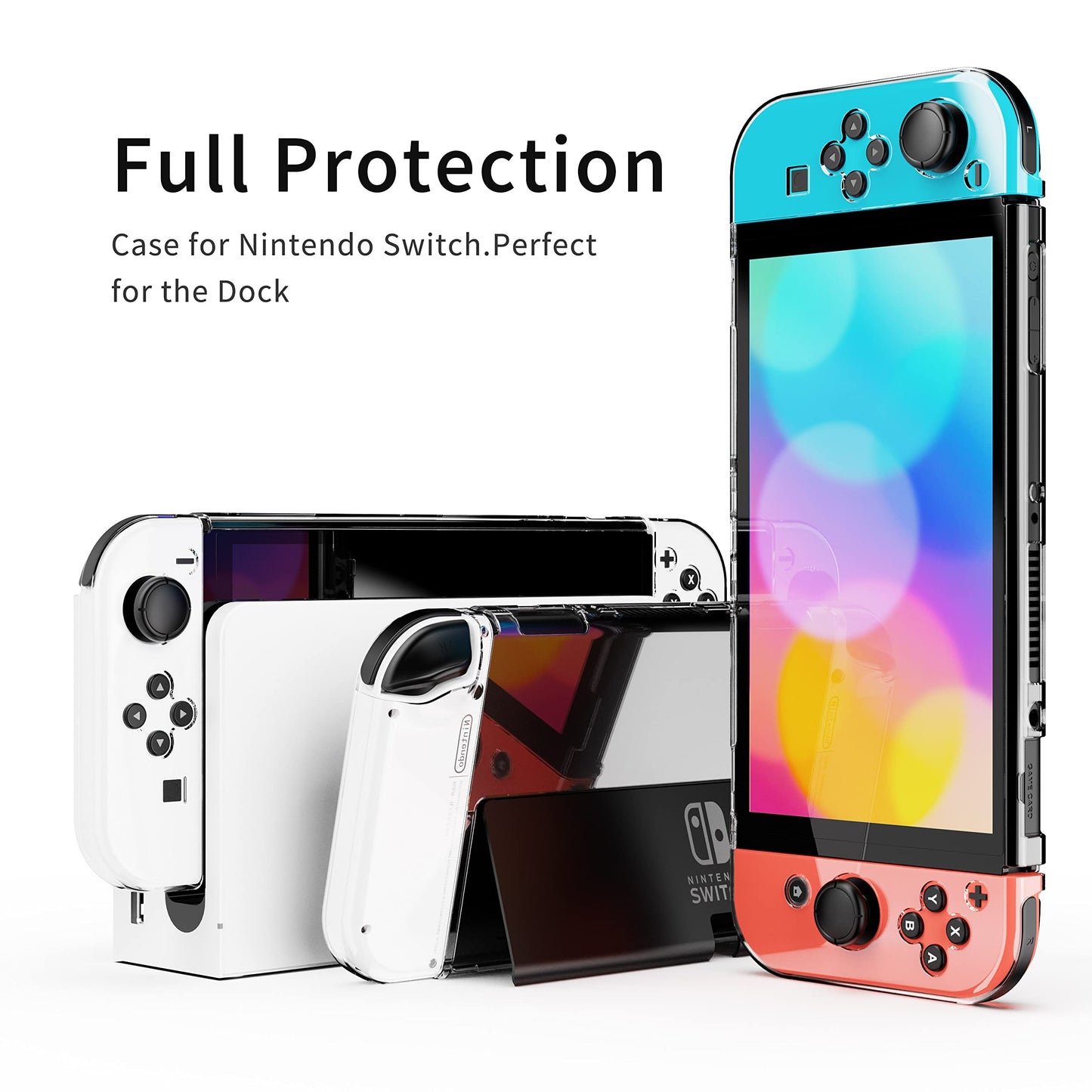 Benazcap Case Compatible with Nintendo Switch OLED Model 2021, 14 in 1, Accessories Kit with Carrying Case, Clear Cover, Screen Protector and More