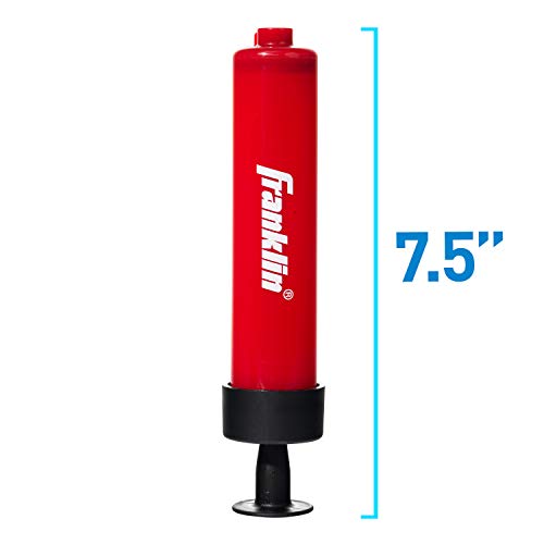 Franklin Sports Ball Pump Kit -7.4" - Perfect for Basketballs, Soccer Balls and More - Complete Hand Pump Kit with Needles, Flexible Hose, Air Pressure Gauge and Carry Bag,Red