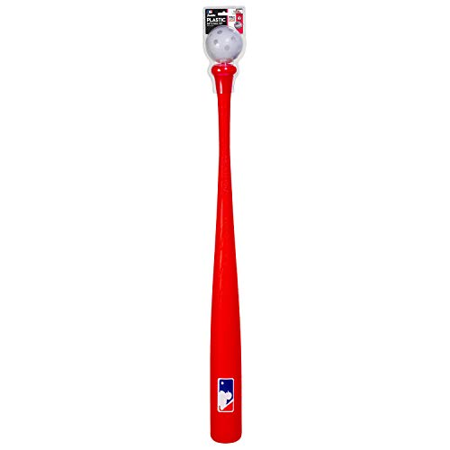 Franklin Sports Plastic Baseball Bat + Ball Set - MLB Kids Plastic Bats - Lightweight Kids Bat + Plastic Baseball Set - 30" Youth Baseball Bat - Red
