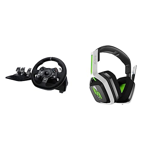 Logitech G920 Driving Force Racing Wheel + Floor Pedals + Astro A20 Gaming Headset Bundle - Xbox X|S/Xbox One/PC