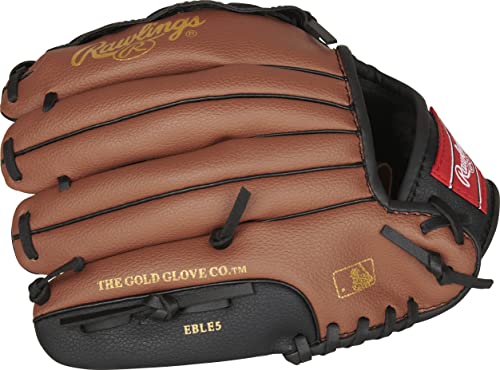 Rawlings | PLAYERS Series T-Ball & Youth Baseball Glove | Right Hand Throw | 10.5" | Dark Tan/Black