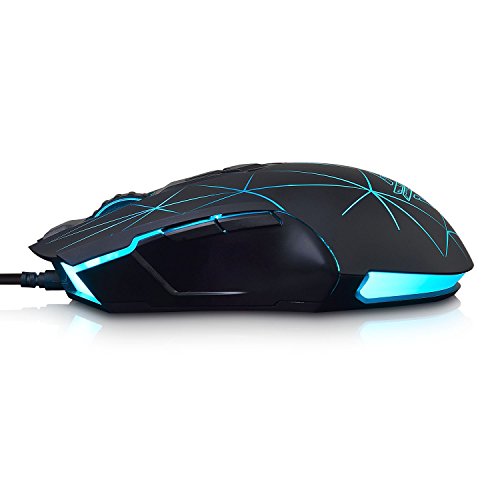 FIRSTBLOOD ONLY GAME. AJ52 Watcher RGB Gaming Mouse, Programmable 7 Buttons, Ergonomic LED Backlit USB Gamer Mice Computer Laptop PC, for Windows Mac OS Linux, Star Black
