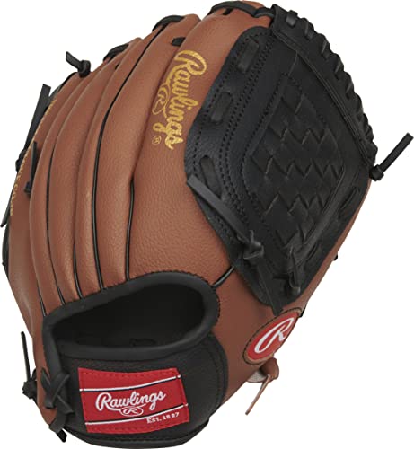 Rawlings | PLAYERS Series T-Ball & Youth Baseball Glove | Right Hand Throw | 10.5" | Dark Tan/Black