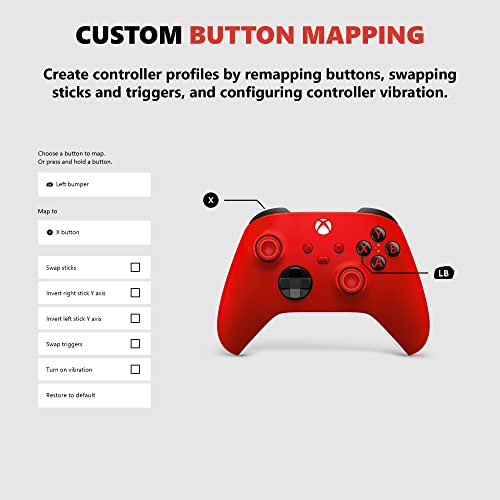 Xbox Core Wireless Controller – Pulse Red – Xbox Series X|S, Xbox One, and Windows Devices