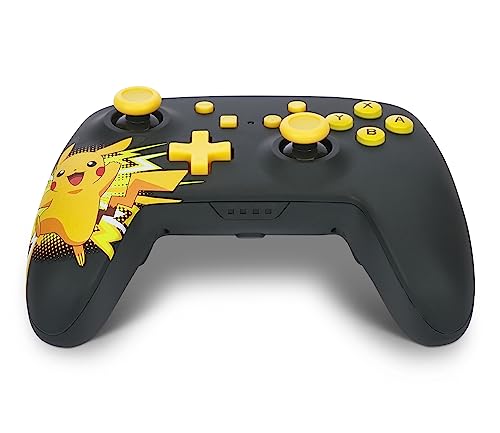 PowerA Wireless Nintendo Switch Controller - Pikachu Ecstatic, AA Battery Powered (Battery Included), Nintendo Switch Pro Controller, Mappable Gaming Buttons, Officially Licensed by Nintendo