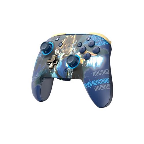 PDP REMATCH Enhanced Wireless Nintendo Switch Pro Controller - Rechargeable Battery Powered, Link Hero (Glow in the Dark)