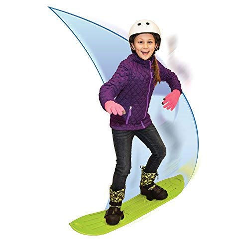The Original Geospace Sledsterz Kids Beginner Snowboard for Winter Fun on Snow, with Adjustable Step-in Bindings; for Kids Between 4 to 12 Years Old (RED)