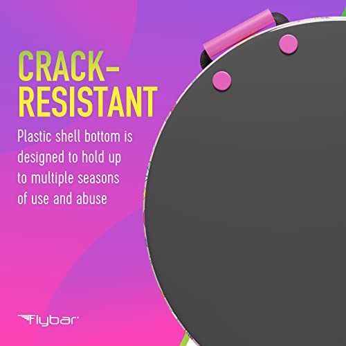 Flybar Snow Sled for Kids - Foam Saucer Disc Sled, Ages 6+, Easy Grip Handles, Durable Slick Bottom & PE Core Build, Lightweight Sleds for Kids, Snow Toys for Kids, Up to 110 lbs, 26" - Pink Unicorn