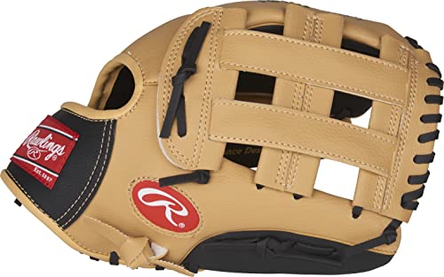 Rawlings | PLAYERS Series T-Ball & Youth Baseball Glove | Left Hand Throw | 11.5" | Camel/Black