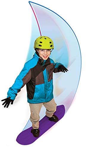 The Original Geospace Sledsterz Kids Beginner Snowboard for Winter Fun on Snow, with Adjustable Step-in Bindings; for Kids Between 4 to 12 Years Old (Purple)