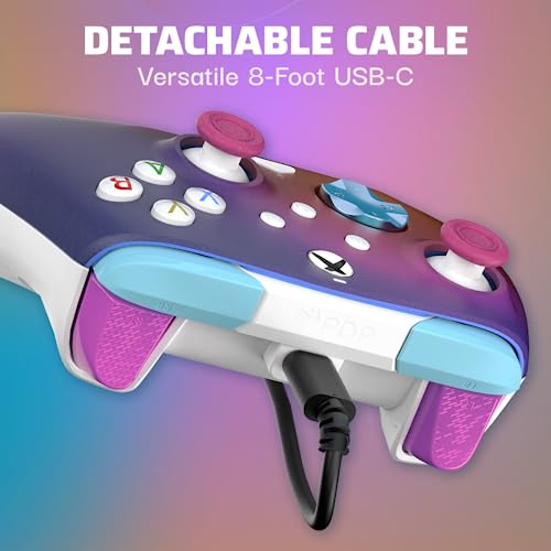 PDP Gaming REMATCH Advanced Wired Controller Licensed for Xbox Series X|S/Xbox One/PC, Customizable, App Supported - Pink Australian Opal (Amazon Exclusive)