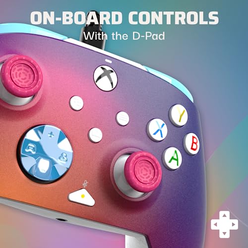 PDP Gaming REMATCH Advanced Wired Controller Licensed for Xbox Series X|S/Xbox One/PC, Customizable, App Supported - Pink Australian Opal (Amazon Exclusive)