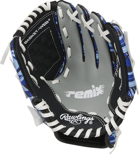 Rawlings Remix Glove Series | T-Ball & Youth Baseball Gloves | Right Hand Throw | 9" | Blue