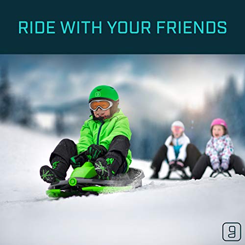 Gizmo Riders Stratos Snow Sled for Kids 2 Person Steerable Snow Bobsled, Kids Sled, Toddler Sled for Ages 3 and Up, Plastic Sled with Brake & Anti-Slip Seat, Racing Sleds for Kids, Holds 250 lbs