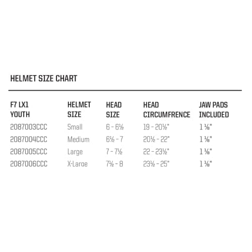 Schutt Sports F7 LX1 Youth Football Helmet (Facemask NOT Included), White, Large
