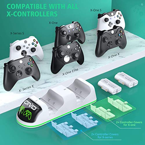 OIVO Controller Charger Compatible with Xbox Series X|S/Xbox One, Controller Charging Station with 2 x 1300mAh Rechargeable Battery Kit, Dual Charging Dock for Xbox One/One Elite/Series X|S