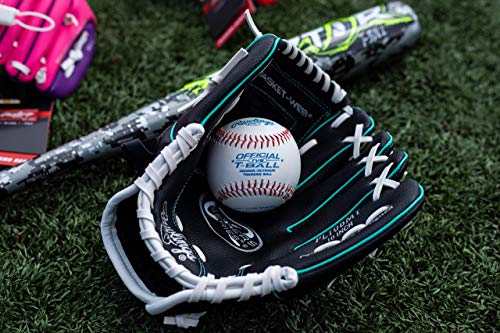 Rawlings | PLAYERS Series T-Ball & Youth Baseball Glove | Right Hand Throw | 10" | Black/Mint/White