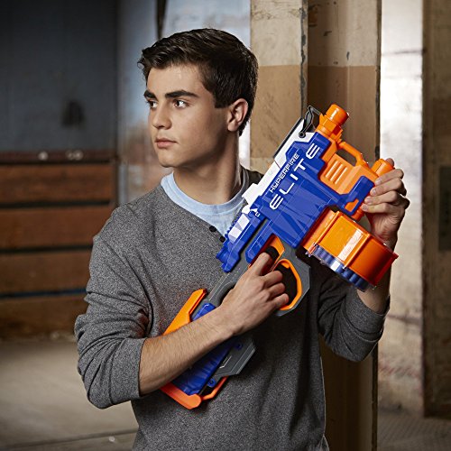 Nerf HyperFire Motorized Elite Blaster, 25-Dart Drum, Fires Up To 5 Darts Per Second, Includes 25 Official Nerf Elite Darts (Amazon Exclusive)