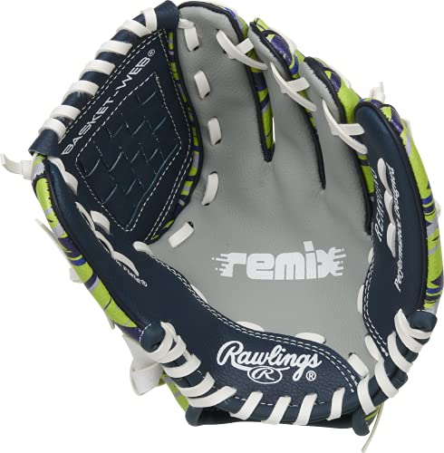 Rawlings Remix Glove Series | T-Ball & Youth Baseball Gloves | Right Hand Throw | 9" | Green