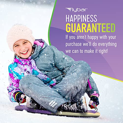 Flybar Snow Sled for Kids - Foam Saucer Disc Sled, Ages 6+, Easy Grip Handles, Durable with Slick Bottom & PE Core Build, Lightweight Sleds for Kids, Snow Toys for Kids Outdoor, Up to 110 lbs, 26"