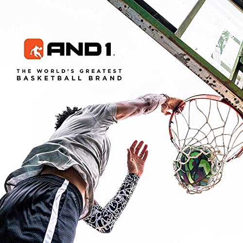 AND1 Fantom Graffiti Rubber Basketball Game Ready, 27.5 Inches, Youth Size 5, Made for Indoor and Outdoor, Sold Deflated (Pump NOT Included), Volt