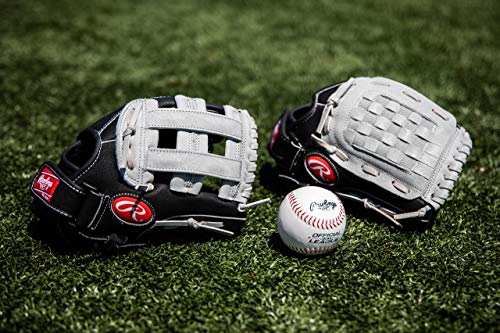 Rawlings boys 10.5" | Ages 6-8 Baseball Glove, Black/Grey, 10.5 inch US