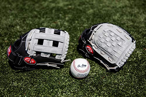 Rawlings boys 10.5" | Ages 6-8 Baseball Glove, Black/Grey, 10.5 inch US