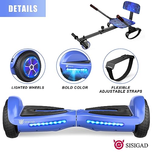 SISIGAD Hoverboard with Bluetooth,Two Wheel Hoverboard