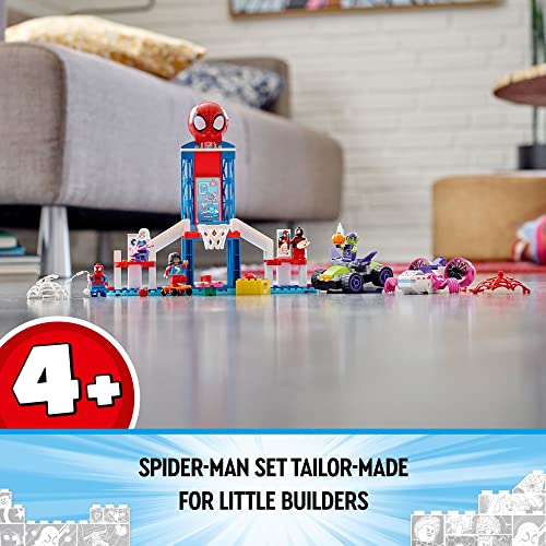 LEGO Marvel Spider-Man Webquarters Hangout 10784 Building Set - Spidey and His Amazing Friends Series, Spider-Man, Miles Morales, and Green Goblin Minifigures, Toys for Boys and Girls Ages 4+
