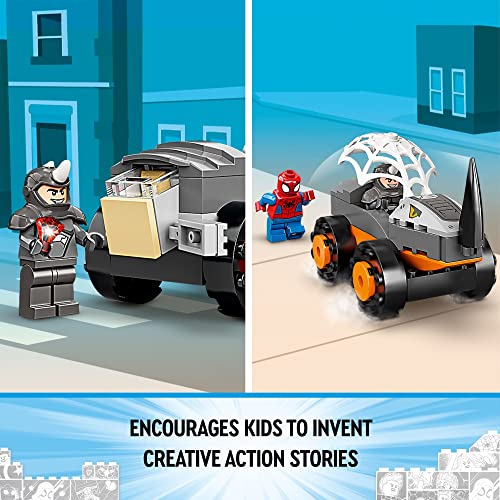 LEGO Marvel Hulk vs. Rhino Monster Truck Showdown, 10782 Toy for Kids, Boys & Girls Age 4 Plus with Spider-Man Minifigure, Spidey and His Amazing Friends Series