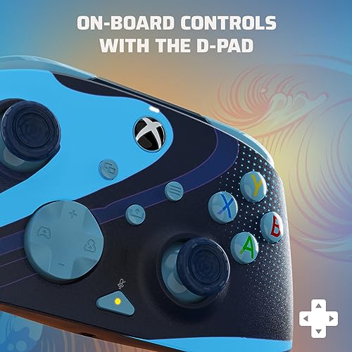 PDP REMATCH GLOW Advanced Wired Controller Licensed For Xbox Series X|S, Xbox One, & Windows 10/11 PC: Blue Tide (Glow in the Dark)